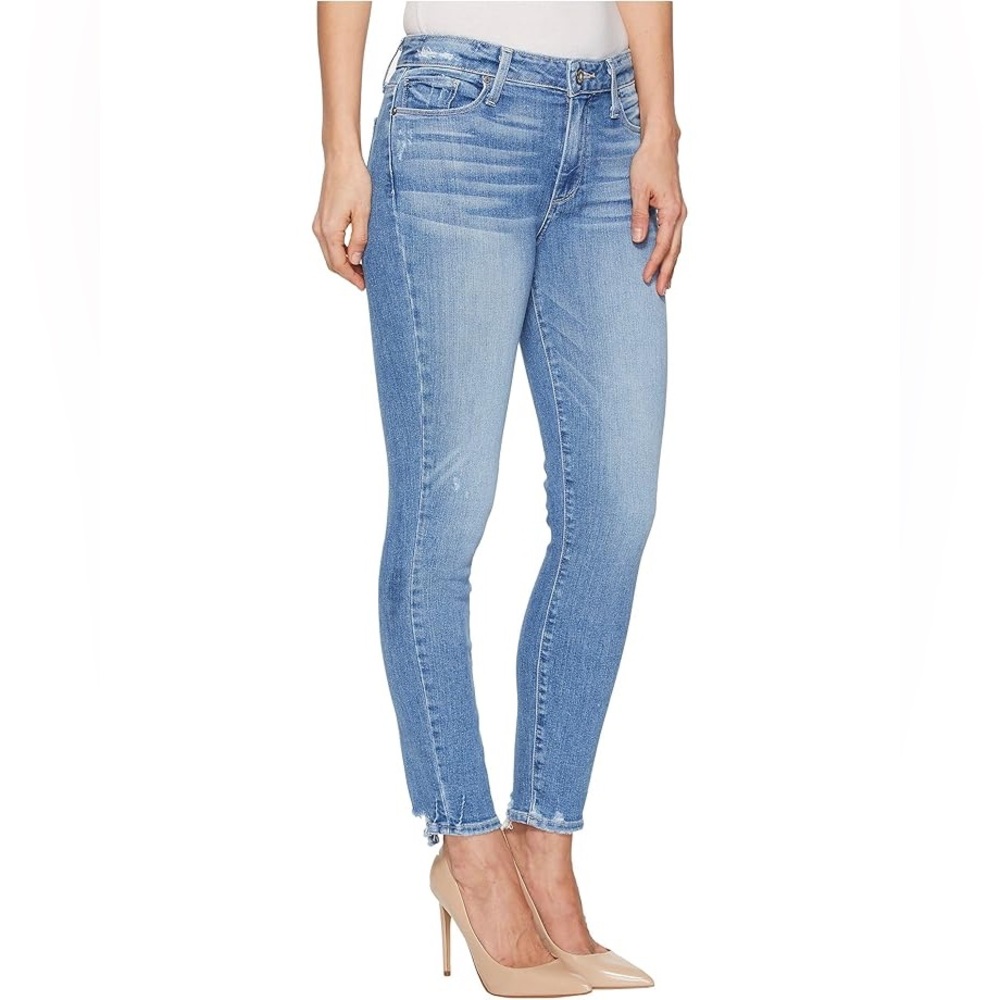Paige Hoxton Crop Light Medium Wash High Rise Skinny Jeans